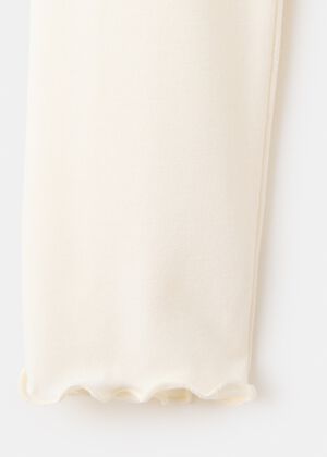 Ribbed T-shirt with scalloped trim