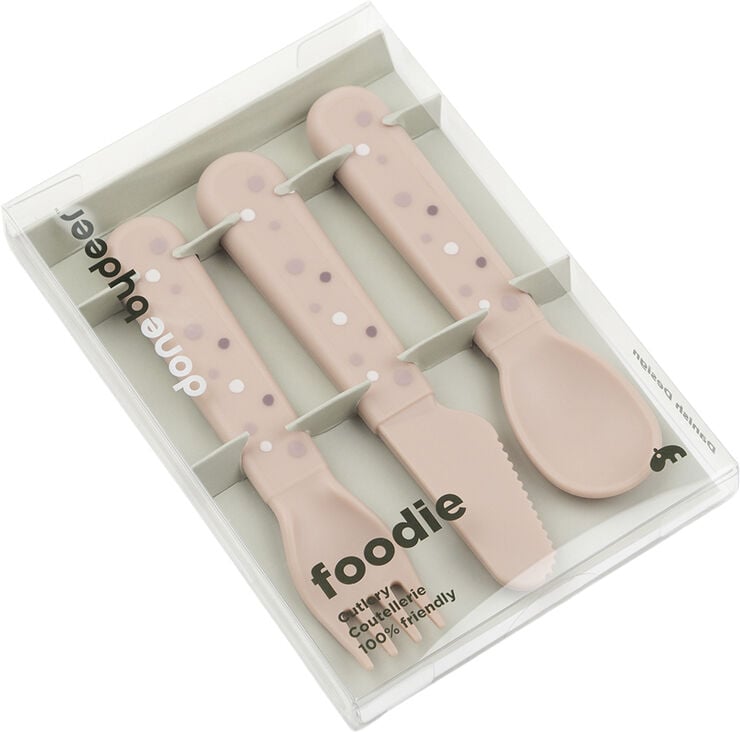 Foodie bestiksæt Happy dots Pudder