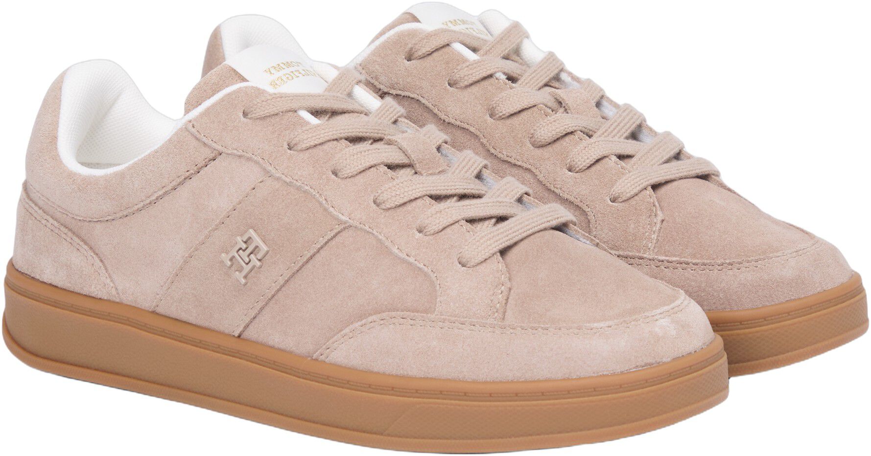 TH Monogram Suede Court Trainers