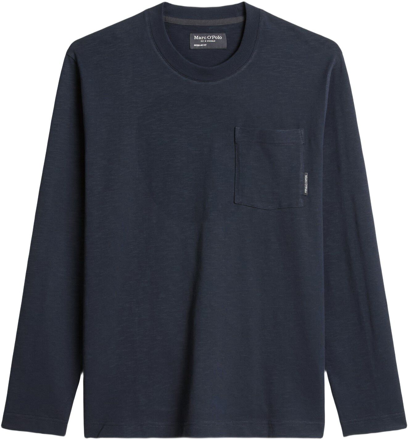 T-shirt, long sleeve, ribbed neck t