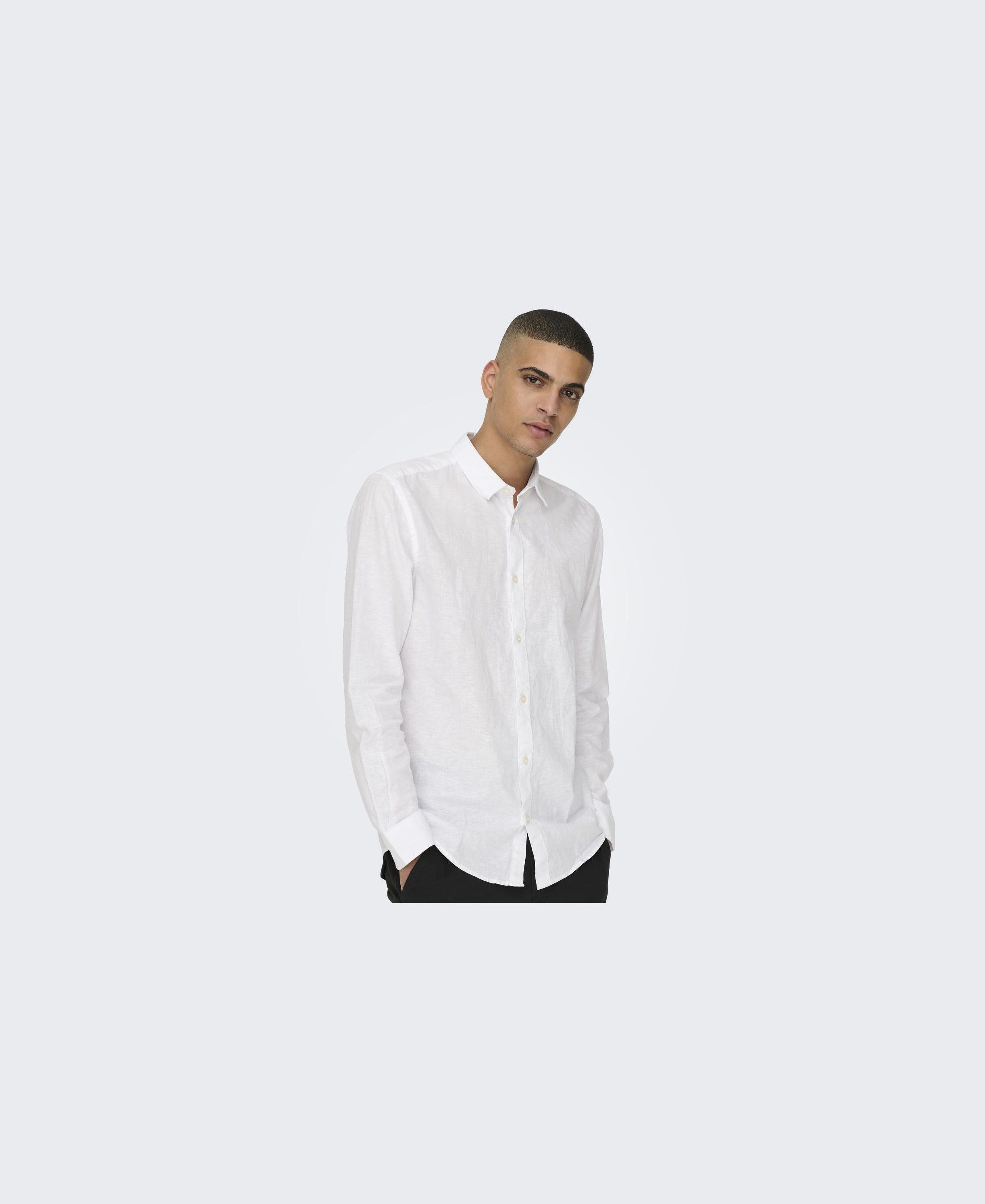 ONSCAIDEN LIFE LS SOLID LINEN SHIRT