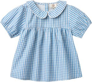 HOUNDSTOOTH BLOUSE W. COLLAR