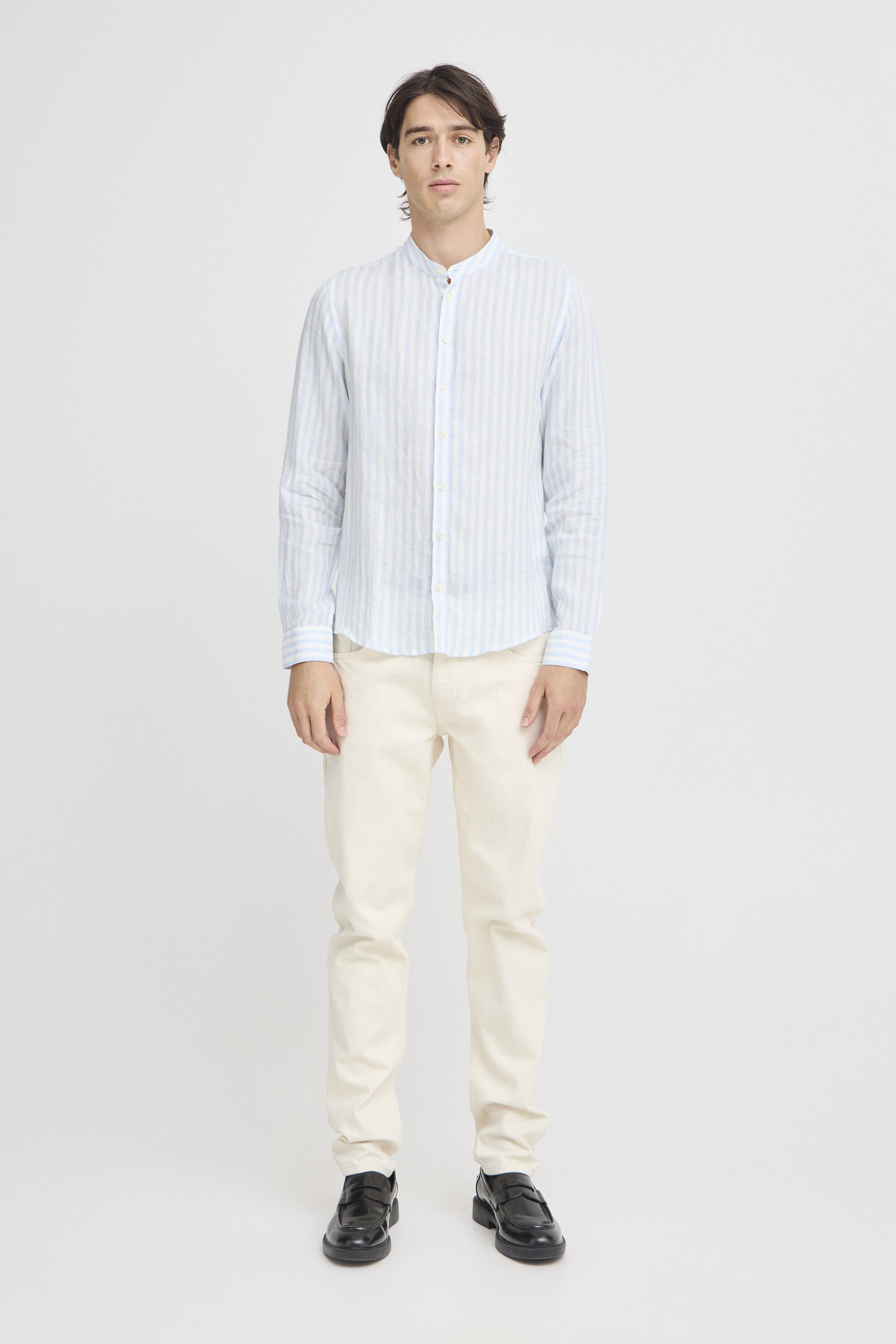 CFANTON LS CC linen striped shirt