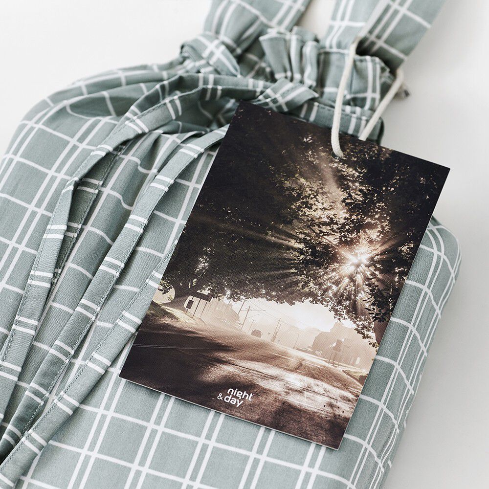 &Oslash;kologisk senges&aelig;t Snooze Check green - GOTS