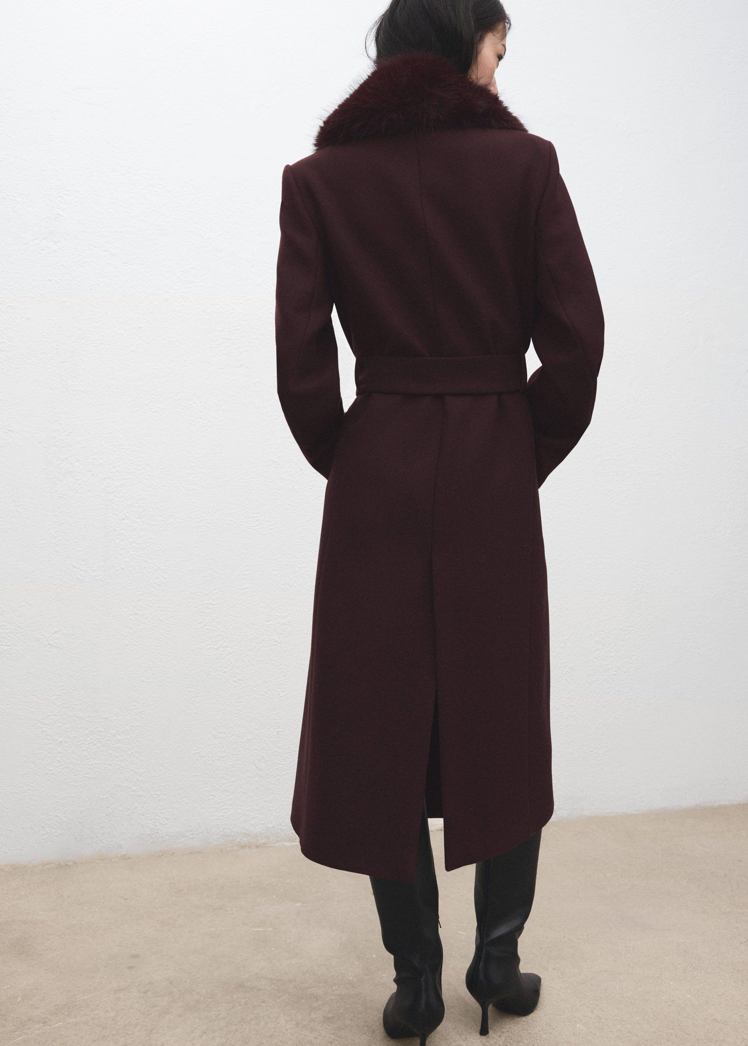 Manteco wool coat with fur collar