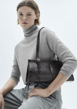 Fine-knit turtleneck sweater