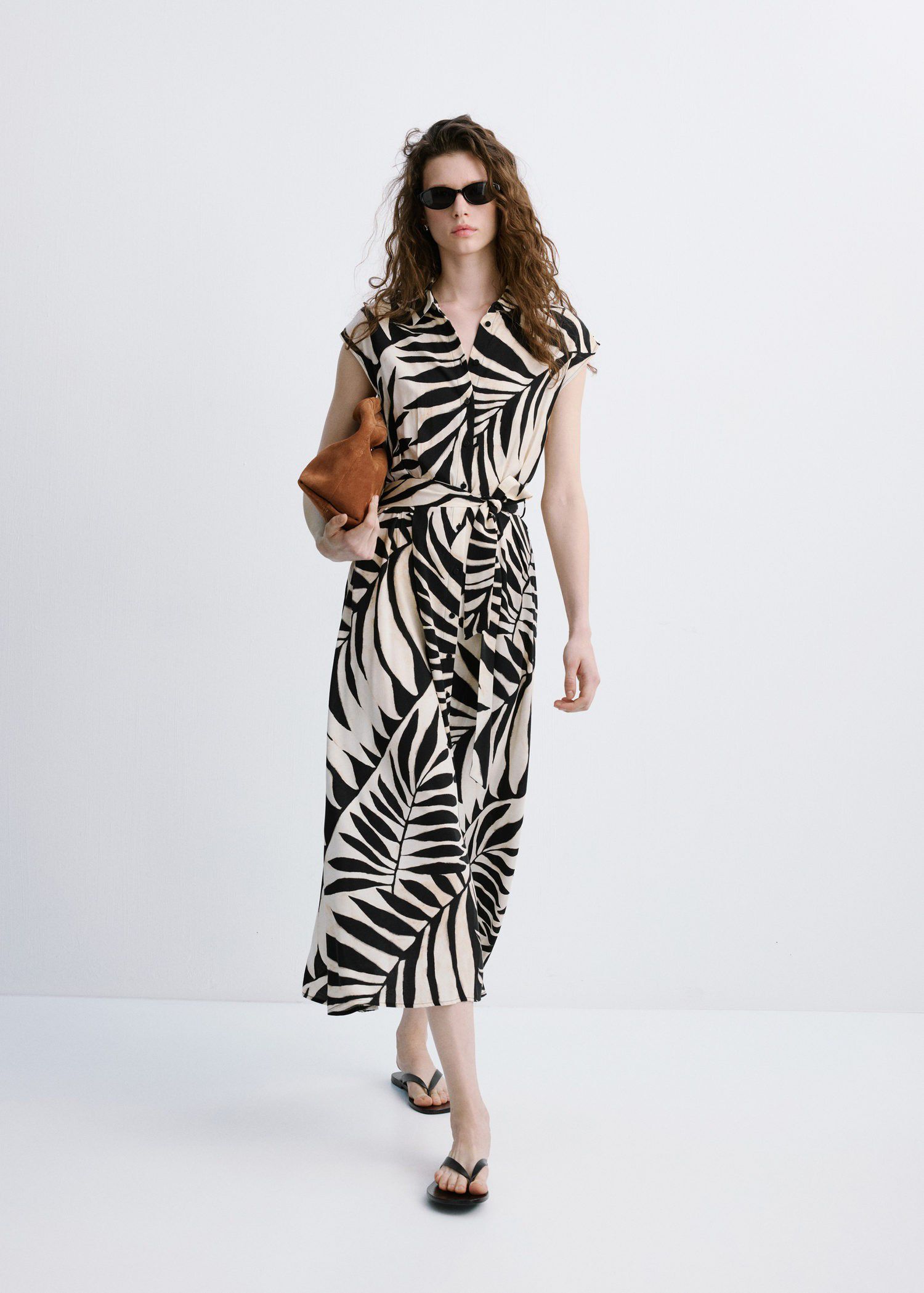 Printed shirt dress