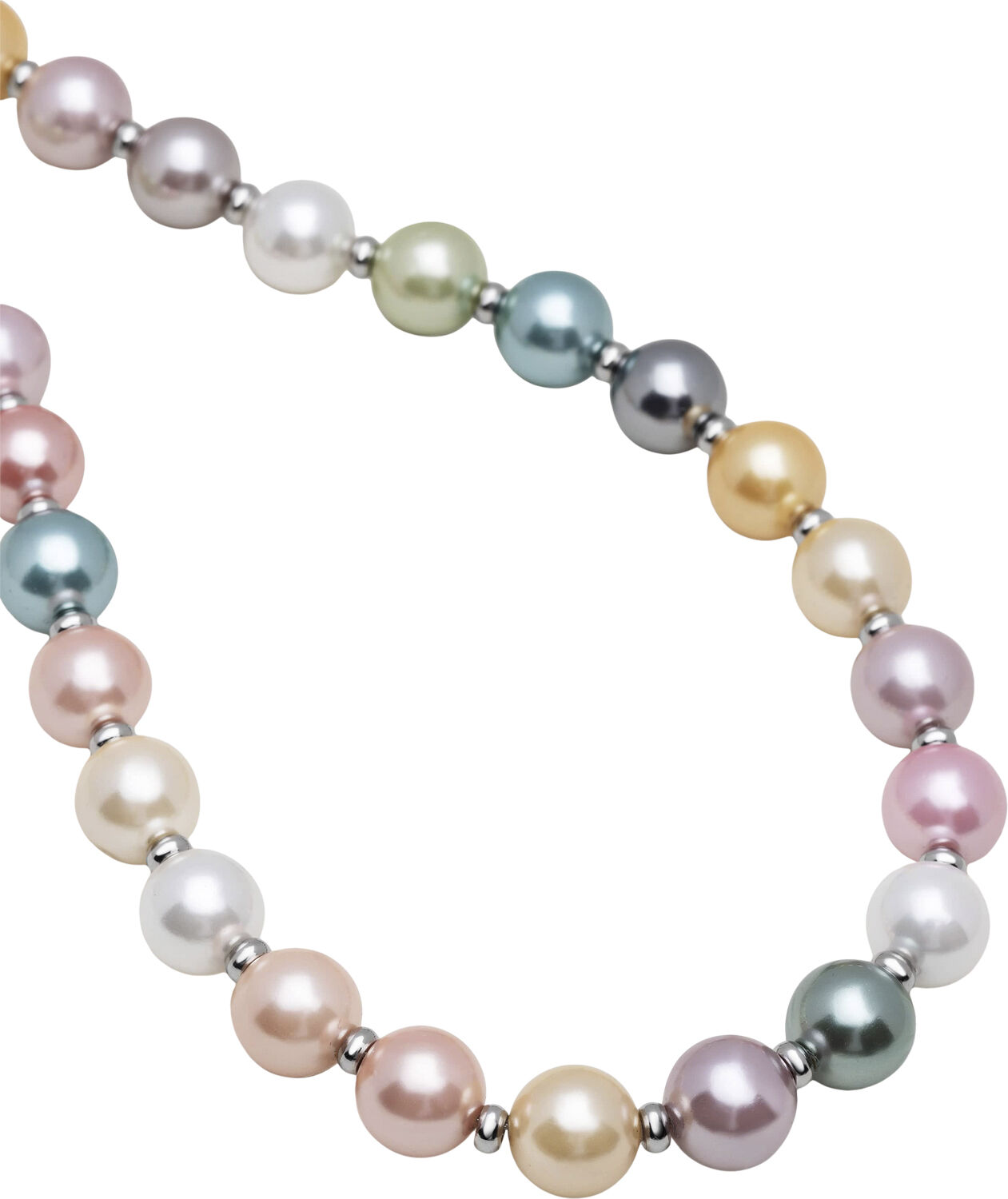 Pastel Pearl Necklace with Stainless Steel