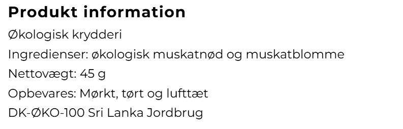 Muskatn&oslash;d og -blomme