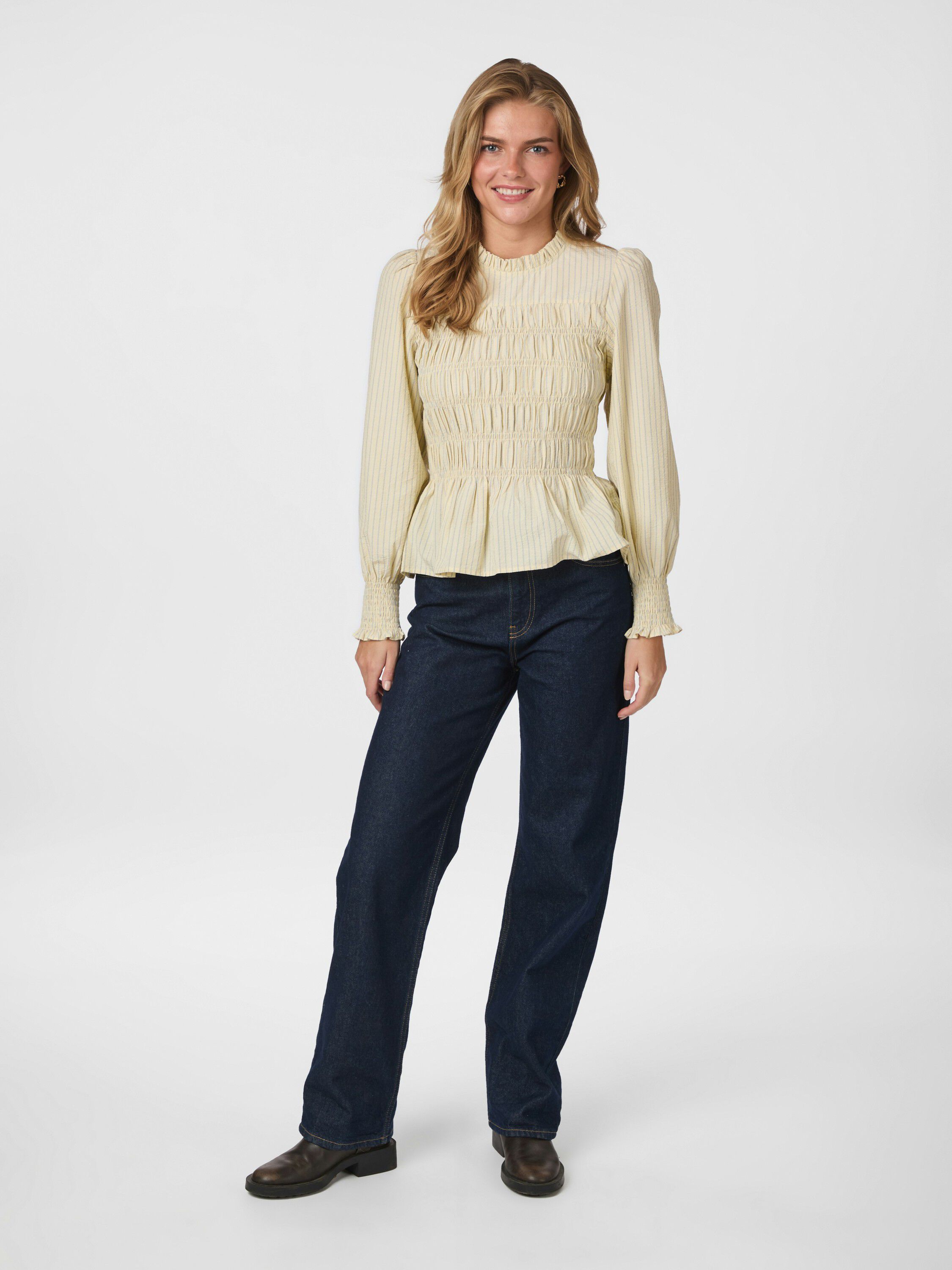 Possa Crepe Stripe Blouse