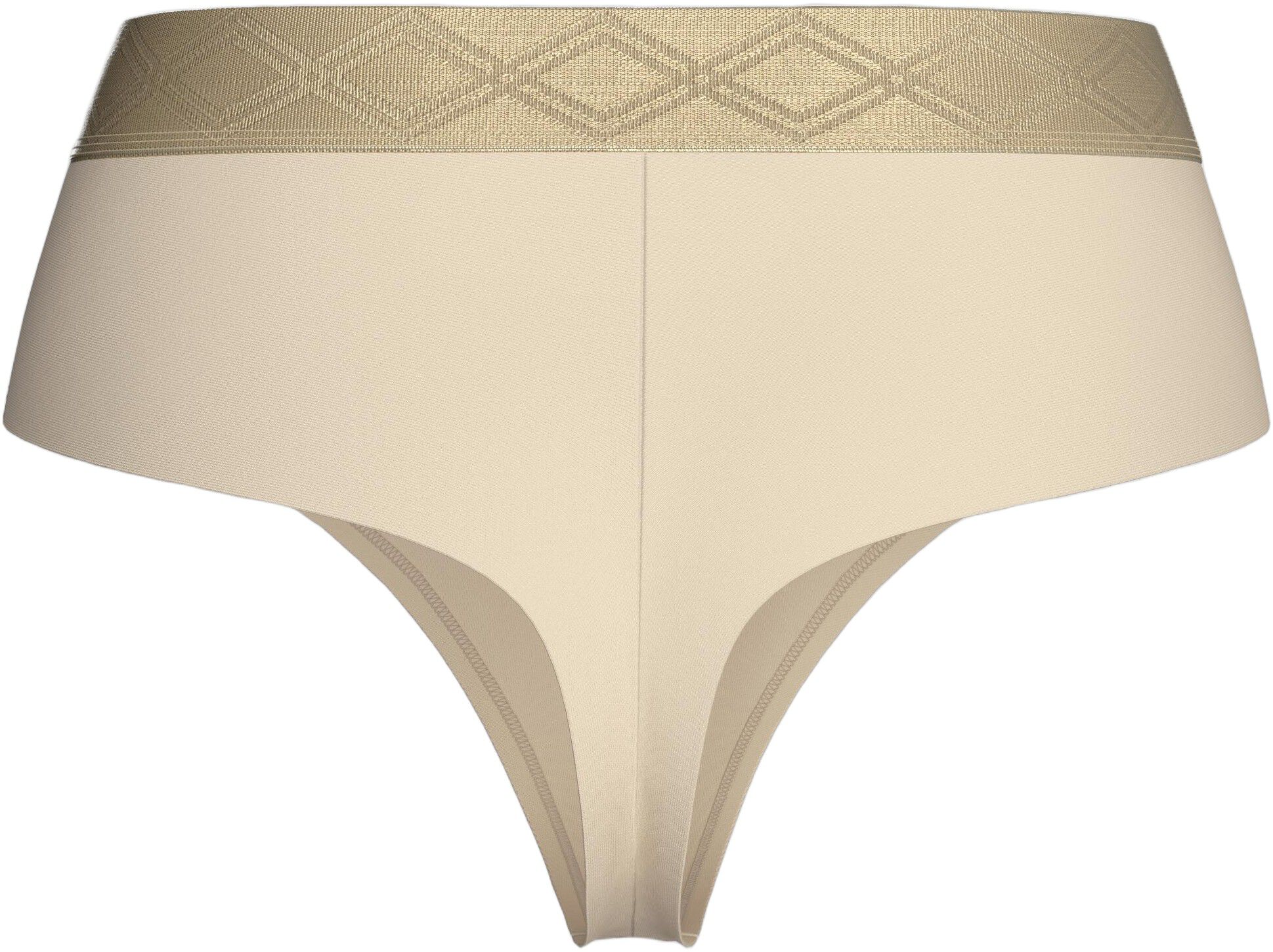 Thong with elastic waistband