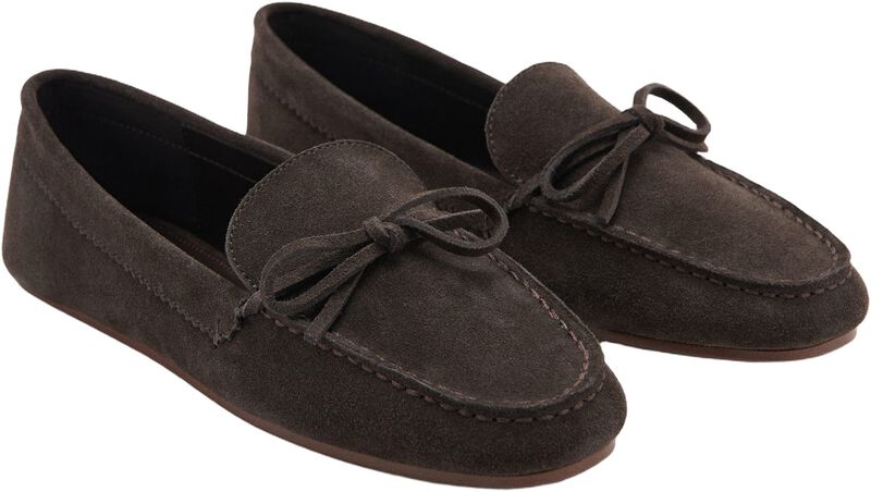 Suede Moccasin With Bow