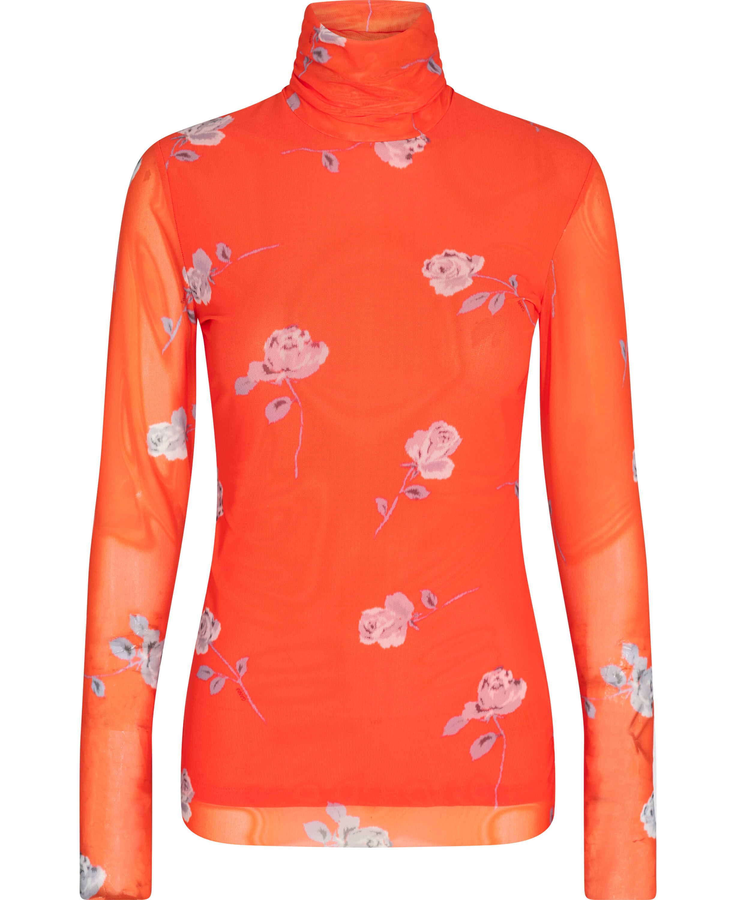Printed Mesh Long Sleeve Rollneck