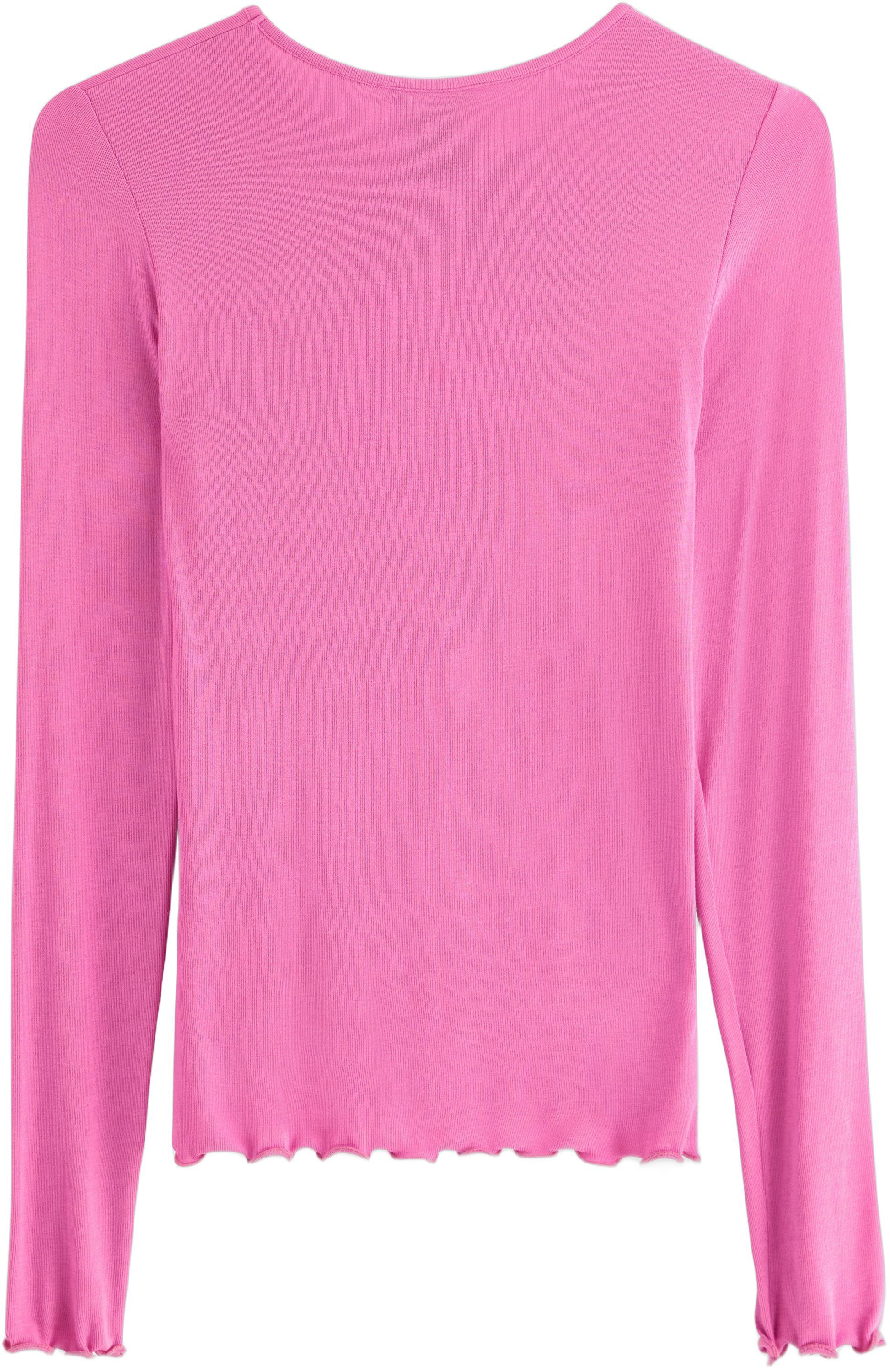 Lang&aelig;rmet top i bl&oslash;d viskose med en