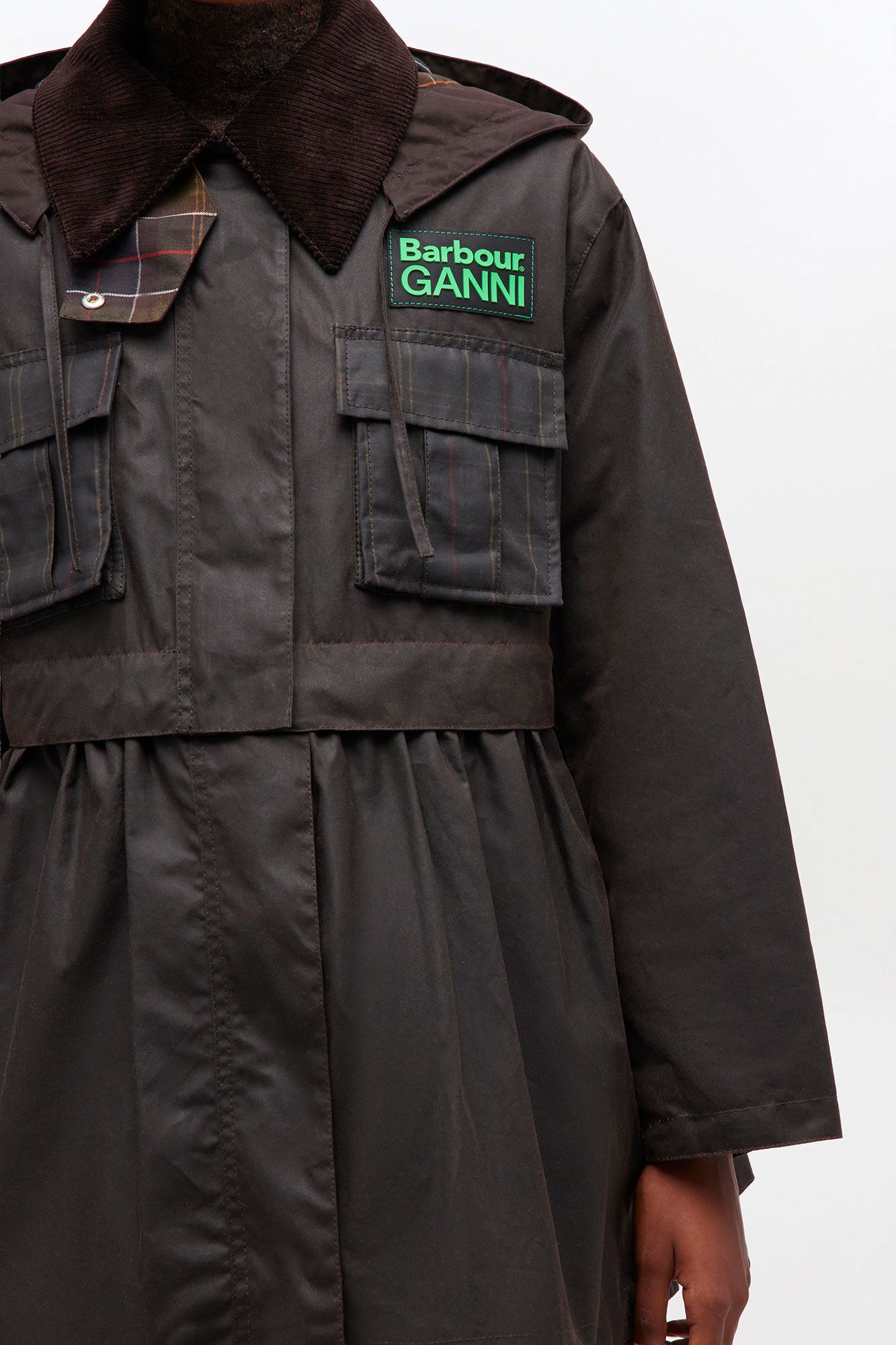 Barbour Short Wax Tartan Peplum LWX