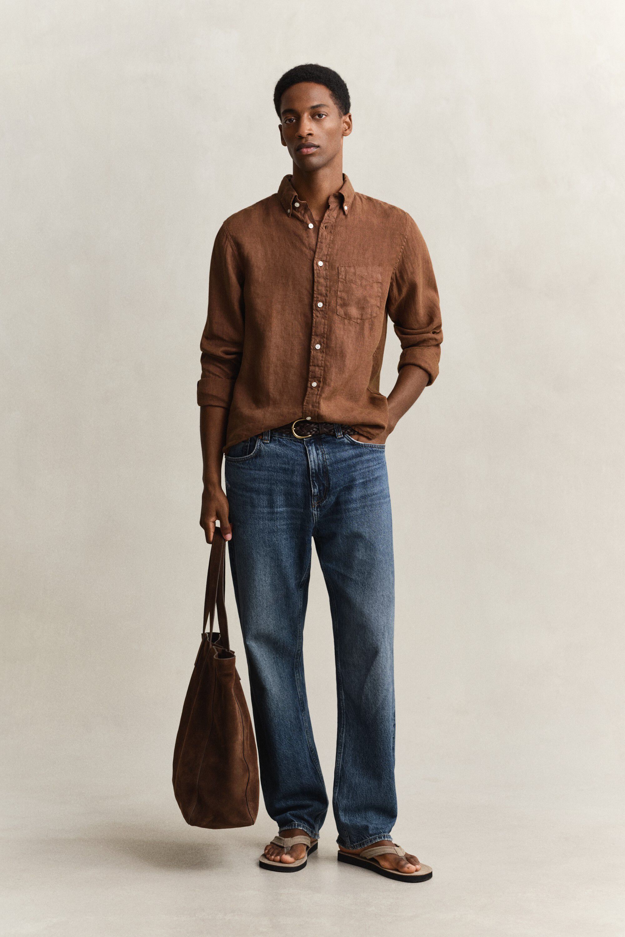 REG GMNT DYED LINEN SHIRT