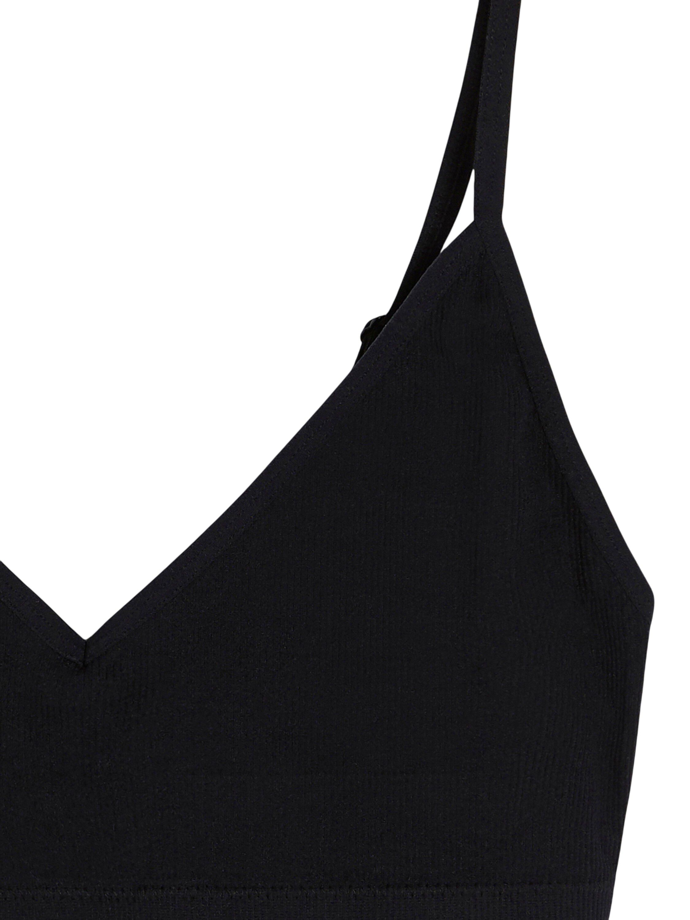 Bl&oslash;d ribbet bh uden s&oslash;mme med v-halsudsk&aelig;ring