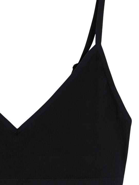 Blød ribbet bh uden sømme med v-halsudskæring