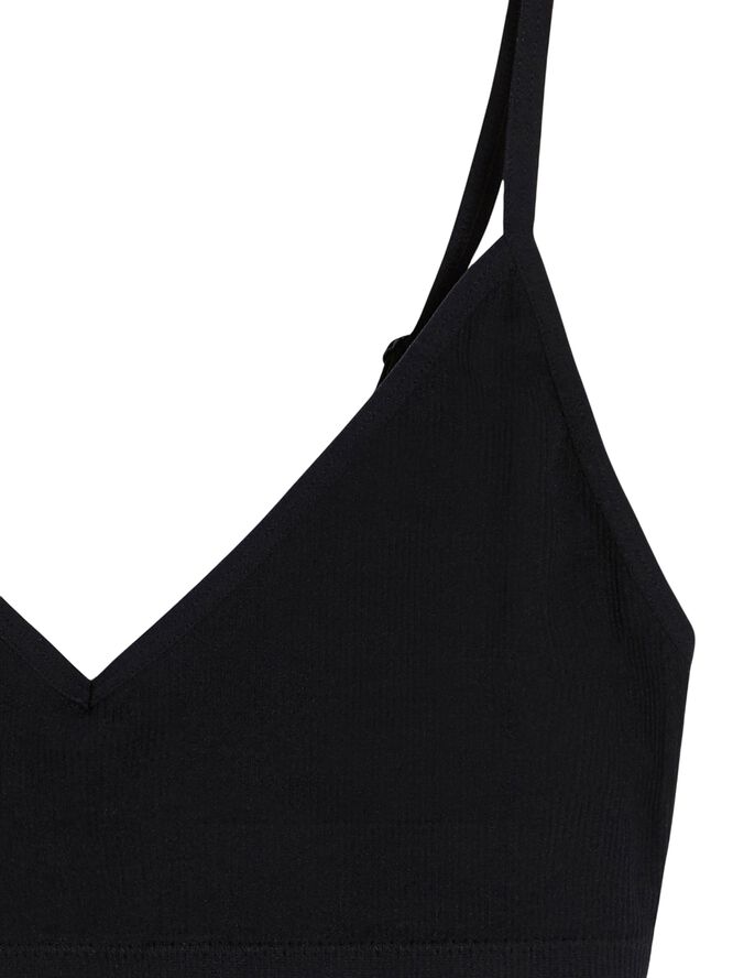 Blød ribbet bh uden sømme med v-halsudskæring