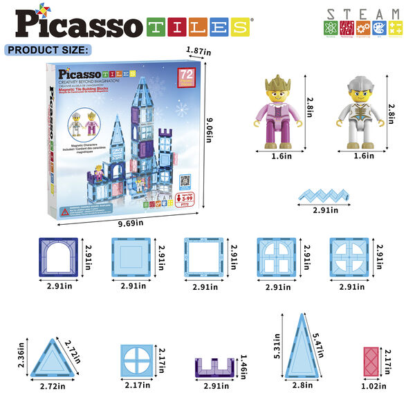 Picasso Tiles 72 pc Ice W