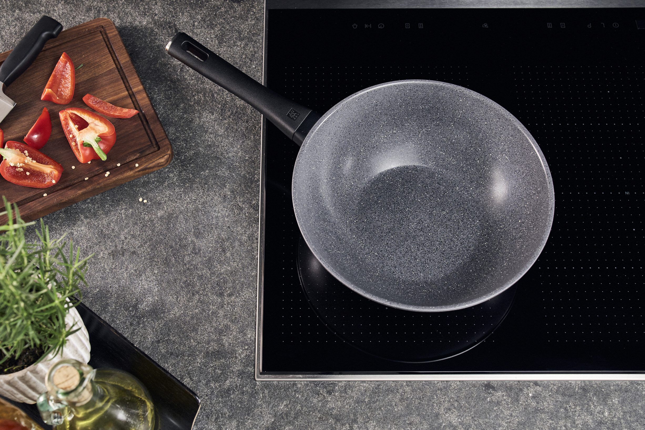 Terreno Plus Ceramic Wok, 28 cm, Aluminium, Titanium forst&aelig;r