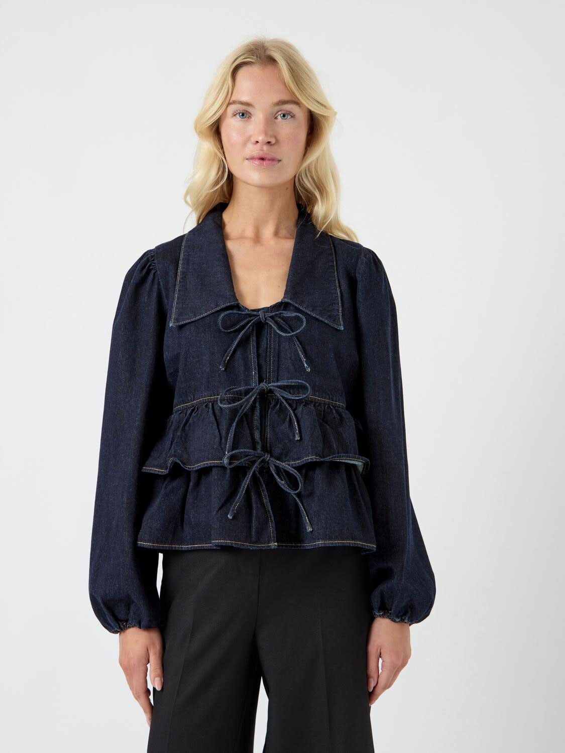 YASCELINA LS DENIM TIE TOP S. - EX