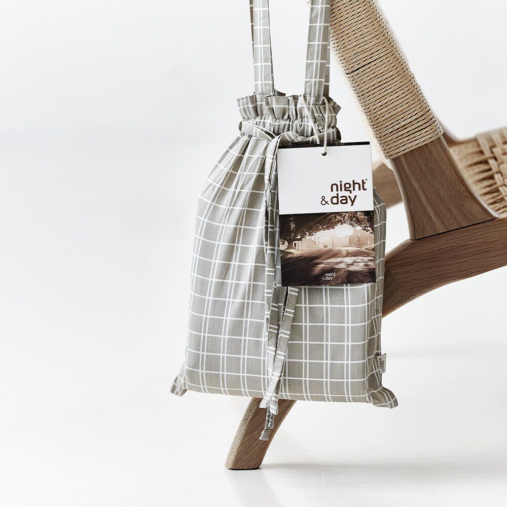 &Oslash;kologisk senges&aelig;t Snooze Check beige - GOTS