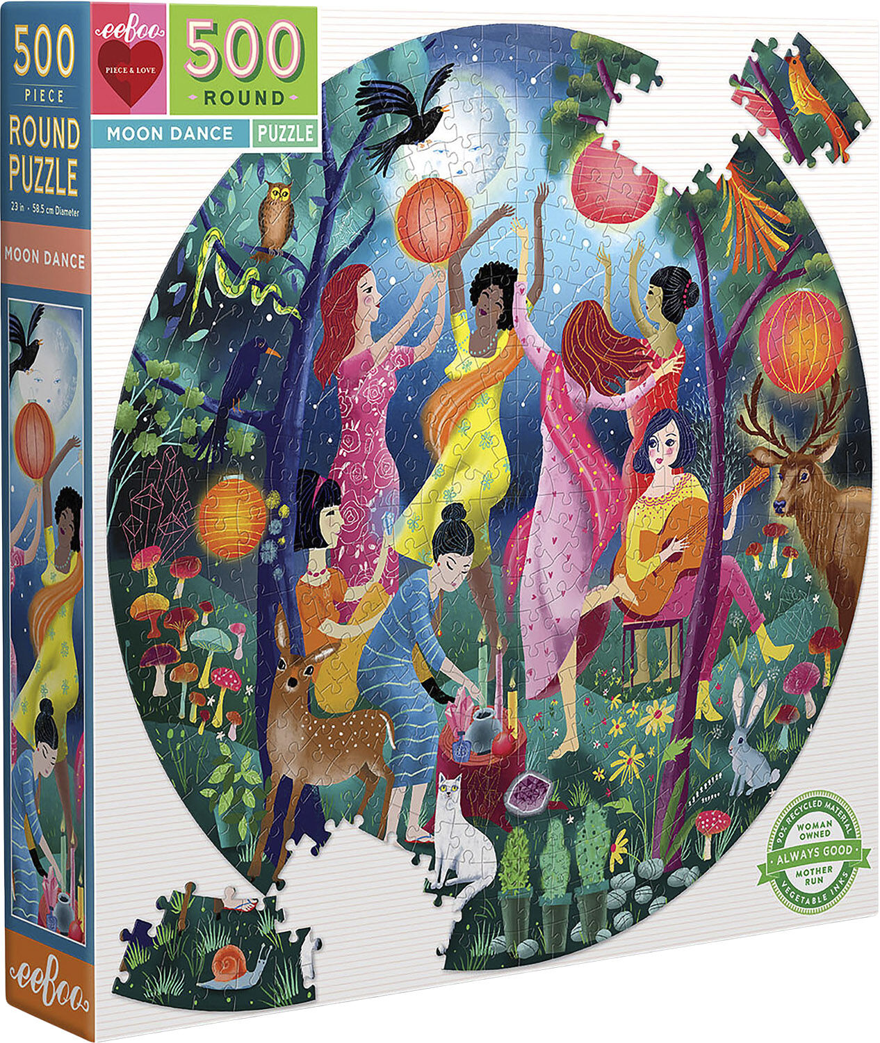 eeBoo - Rundt puslespil 500 brk - Moon Dance