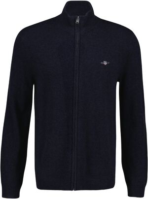 EXTRAFINE LAMBSWOOL ZIP CARDIGAN