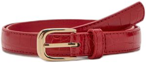 Thin faux crocodile leather belt