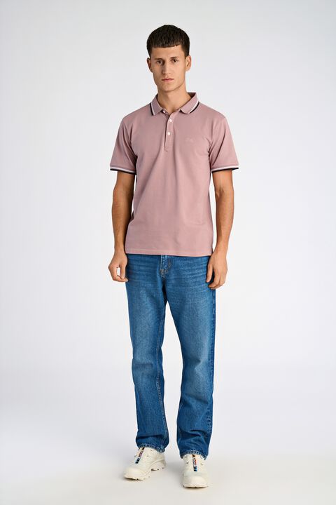 Polo shirt w. contrast piping