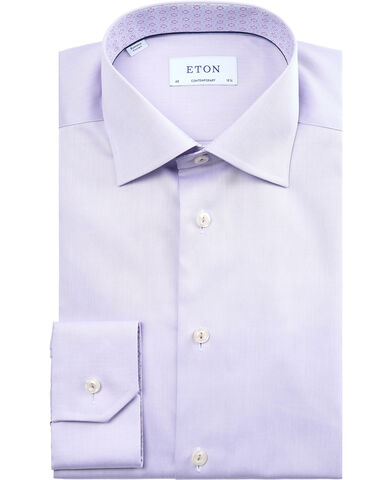 Mid purple Signature Twill Shirt with Details - Contemporary Fit