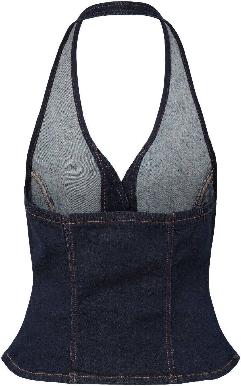 PCDAISY HALTERNECK DENIM TOP BC