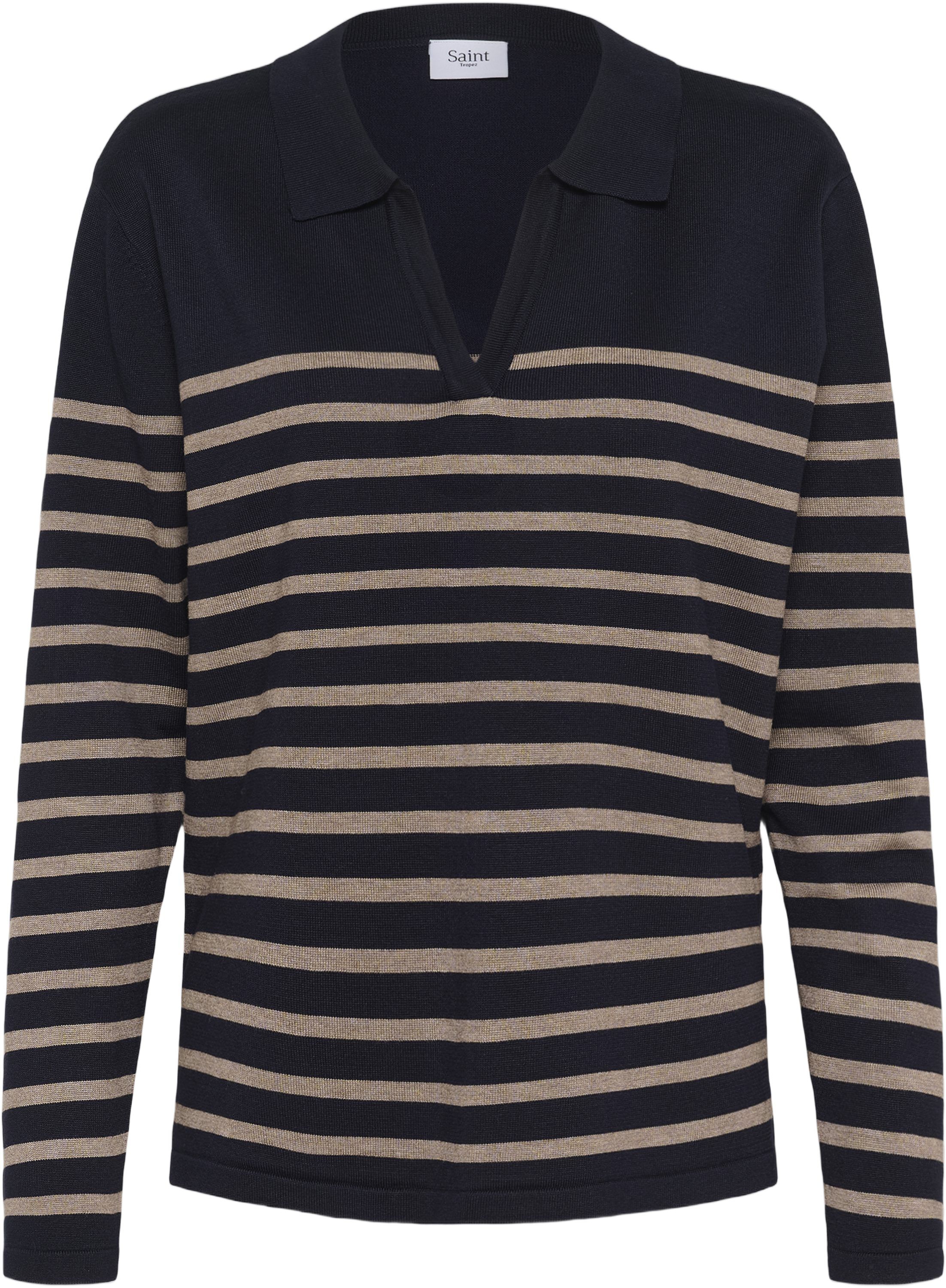 MilaSZ Striped Polo Pullover