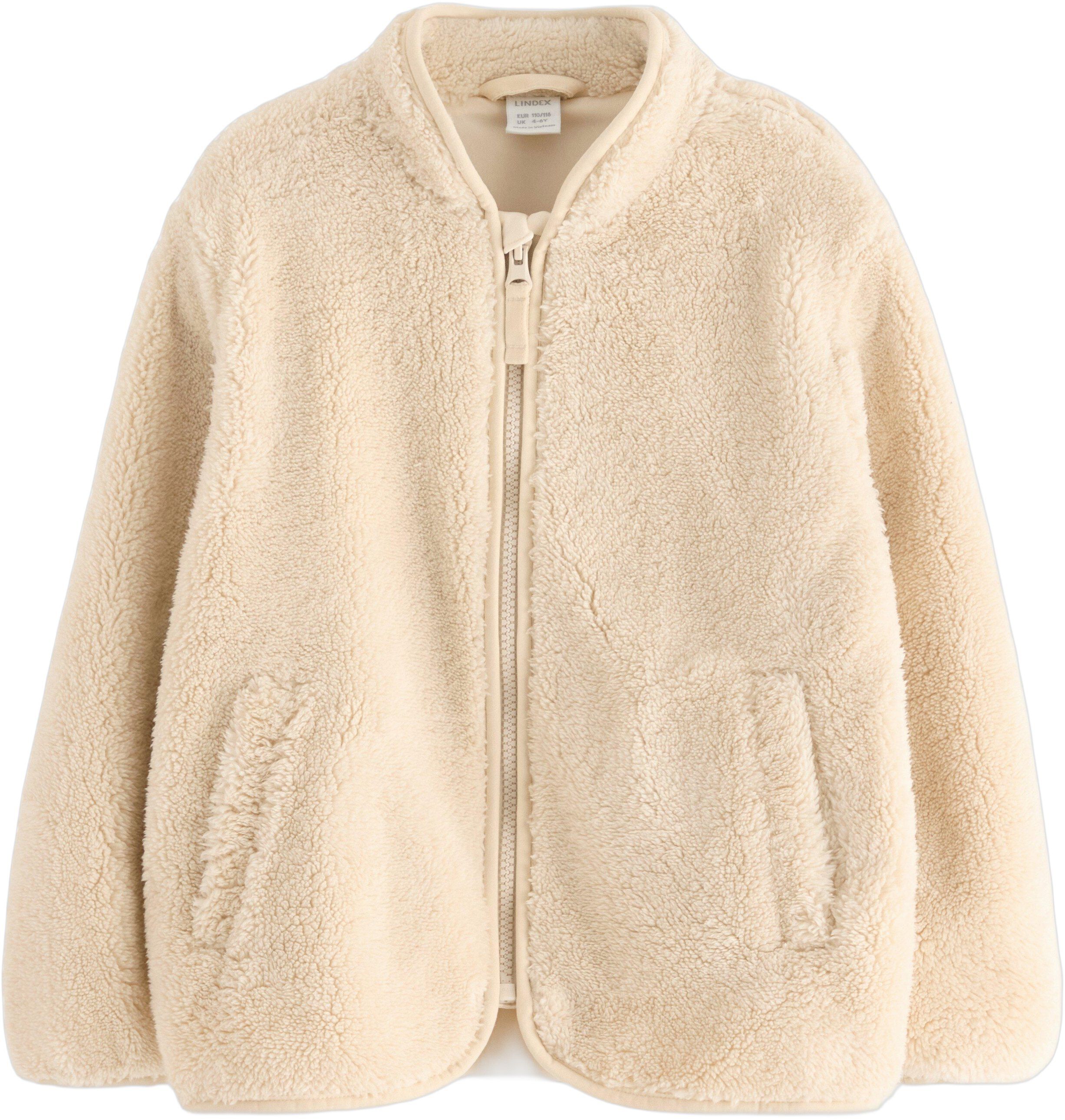 Luvjakke med bl&oslash;dt jerseyfor og lo