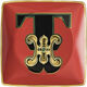 Bowl 12cm sq. flat, Holiday Alphabet T, Versace