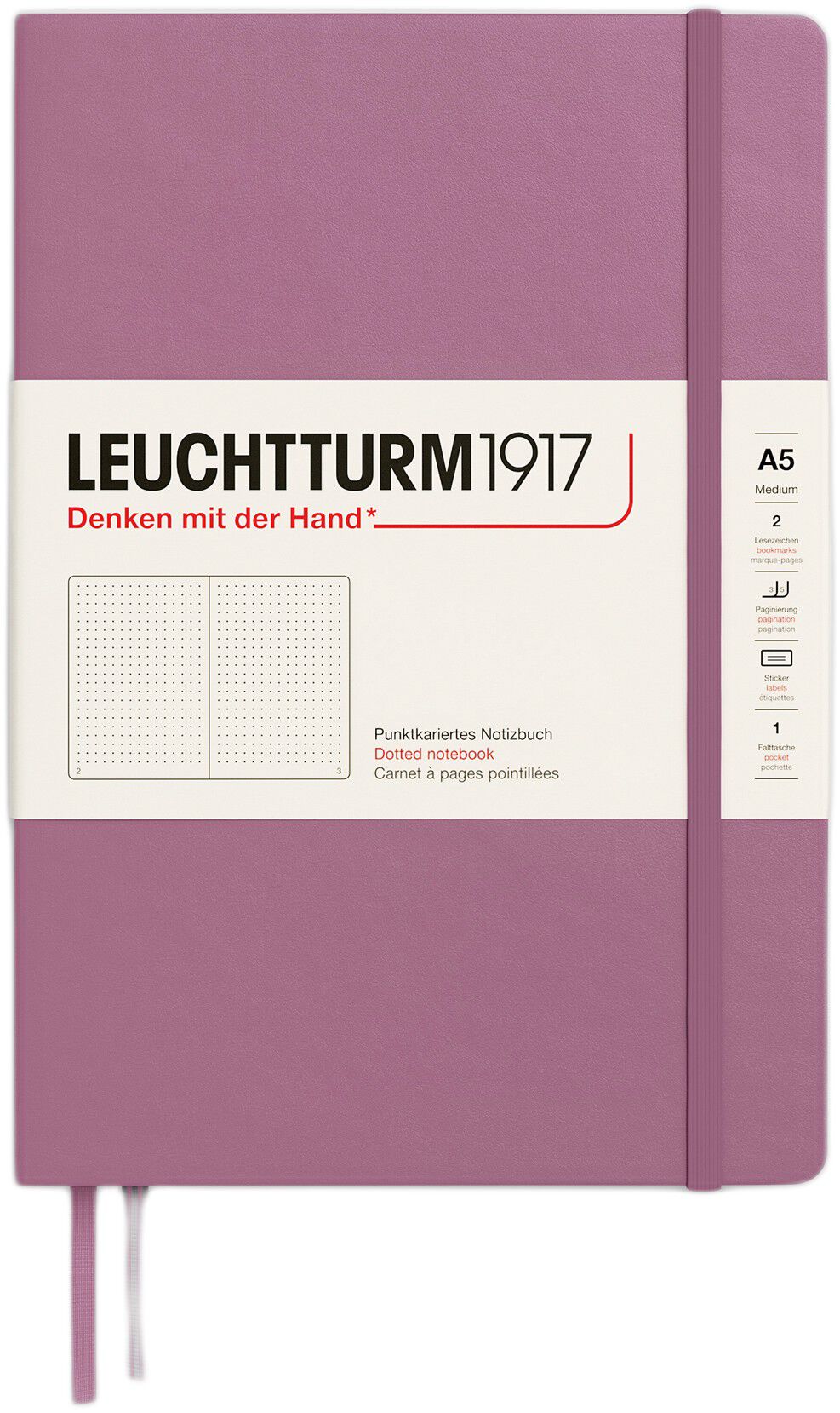 LT1917 Notebook A5 Dot Dusty Rose