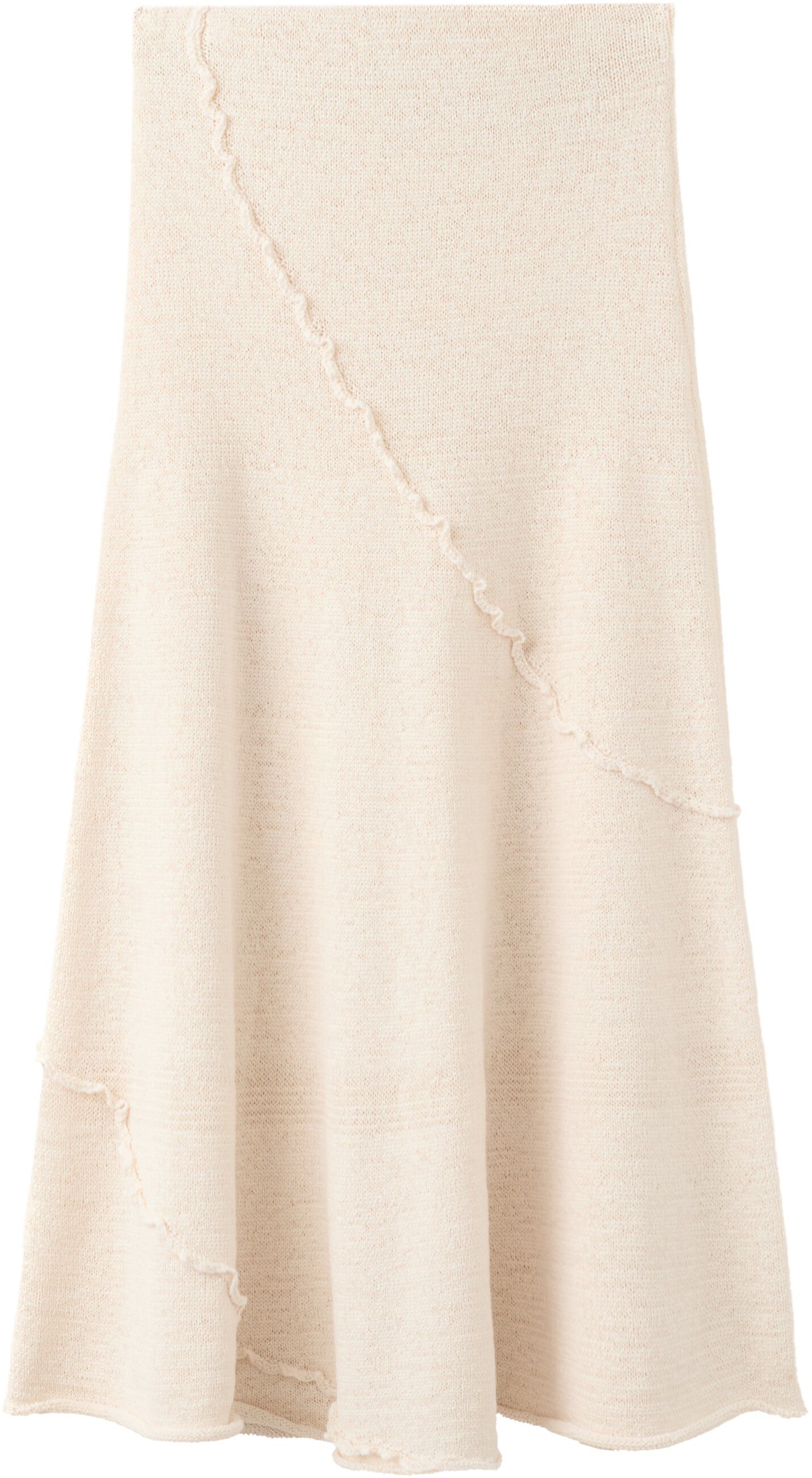 Ribbed skirt with wavy stitching de