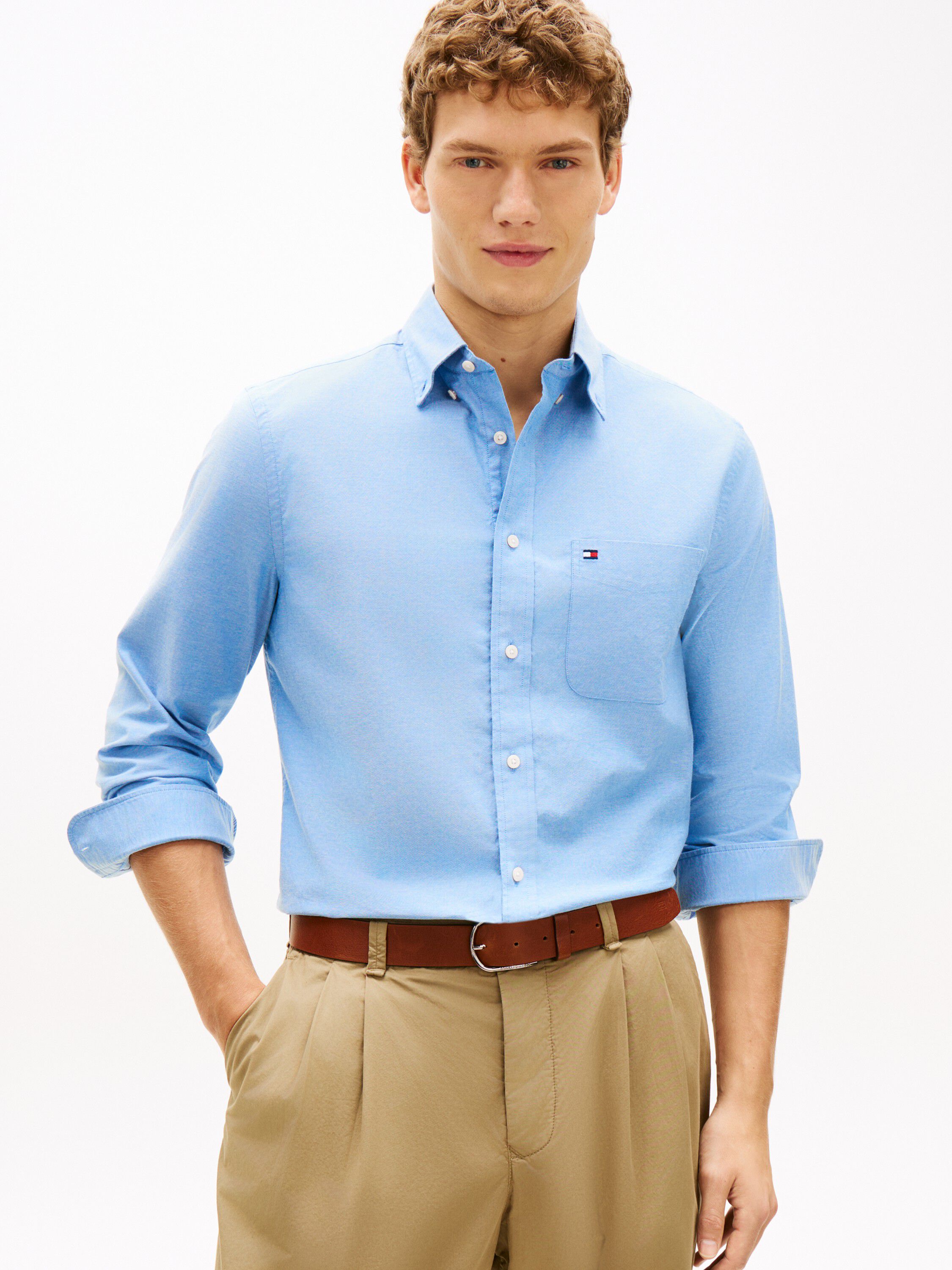 Regular Fit Button-Down Lightweight Oxford Shirt