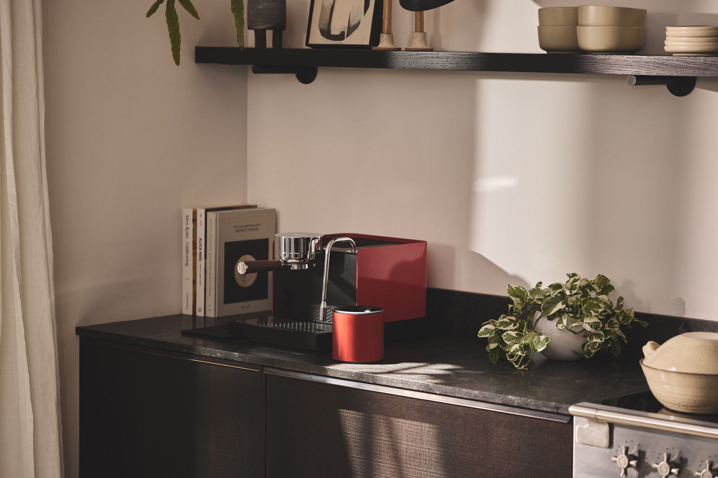 Espresso Knock Box Cherry Red