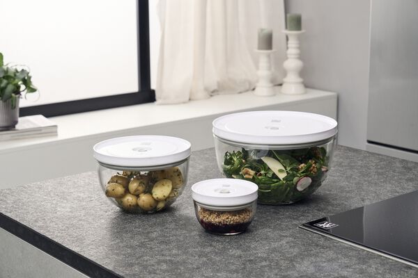 Fresh & Save BOWLS Vakuumskål L / 26 cm, Glas, Gennemsigtig
