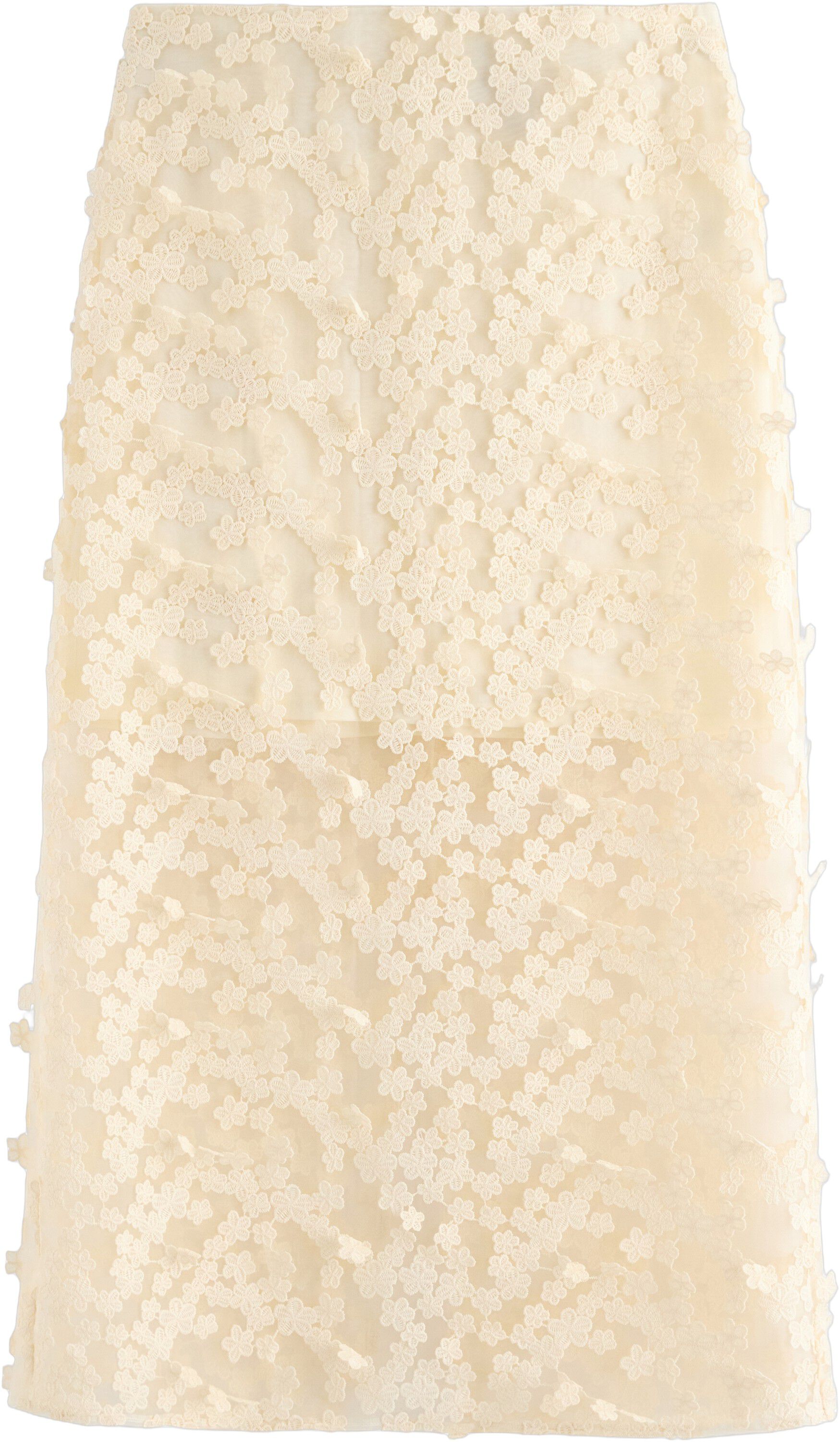 Midi skirt in mesh and with embroid