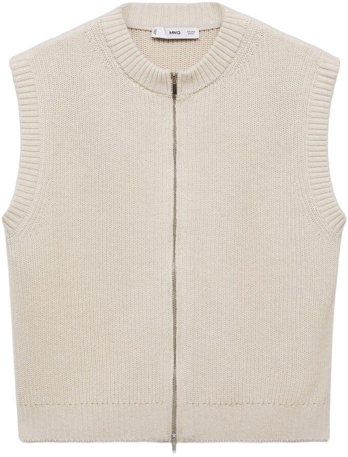 Knitted gilet with zip