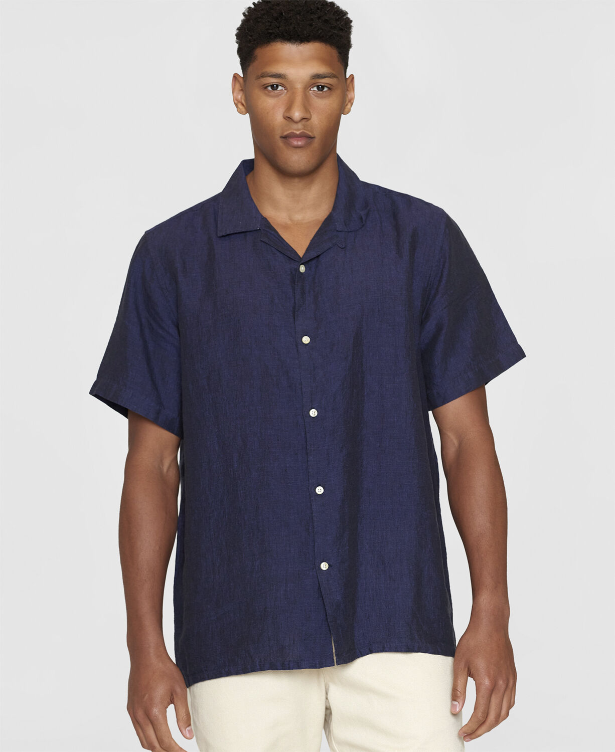 Box short sleeve linen shirt GOTS/Vegan