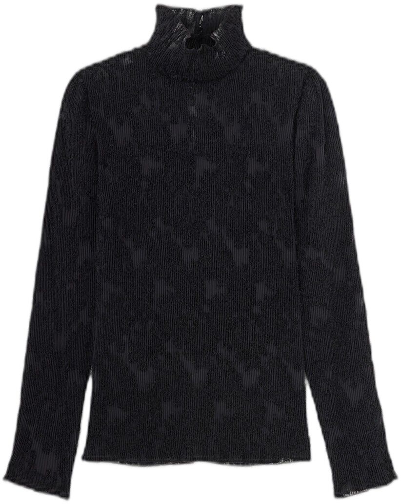 Pleated Fil Coupe Turtleneck