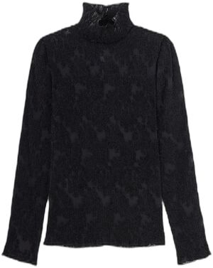 Pleated Fil Coupe Turtleneck