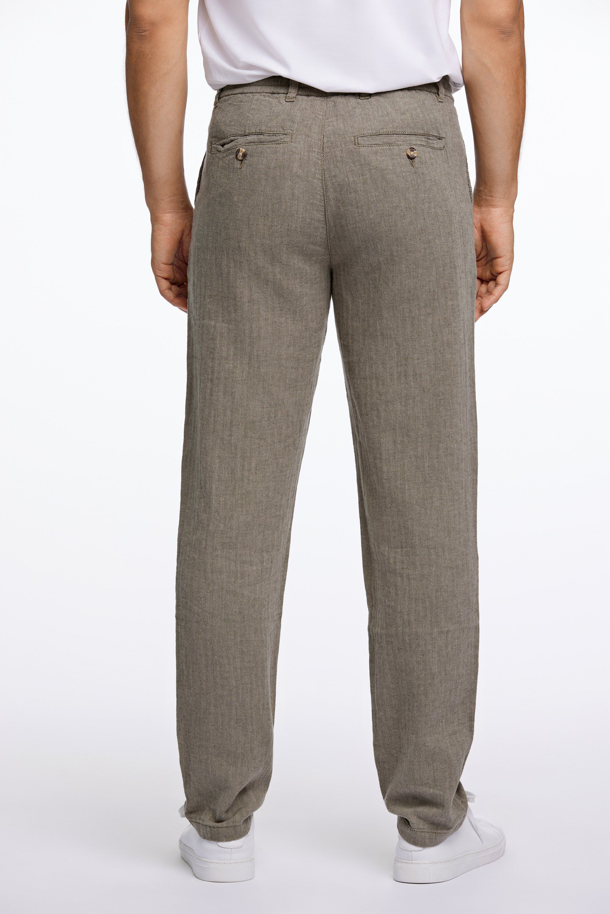Linen blend herringbone pants