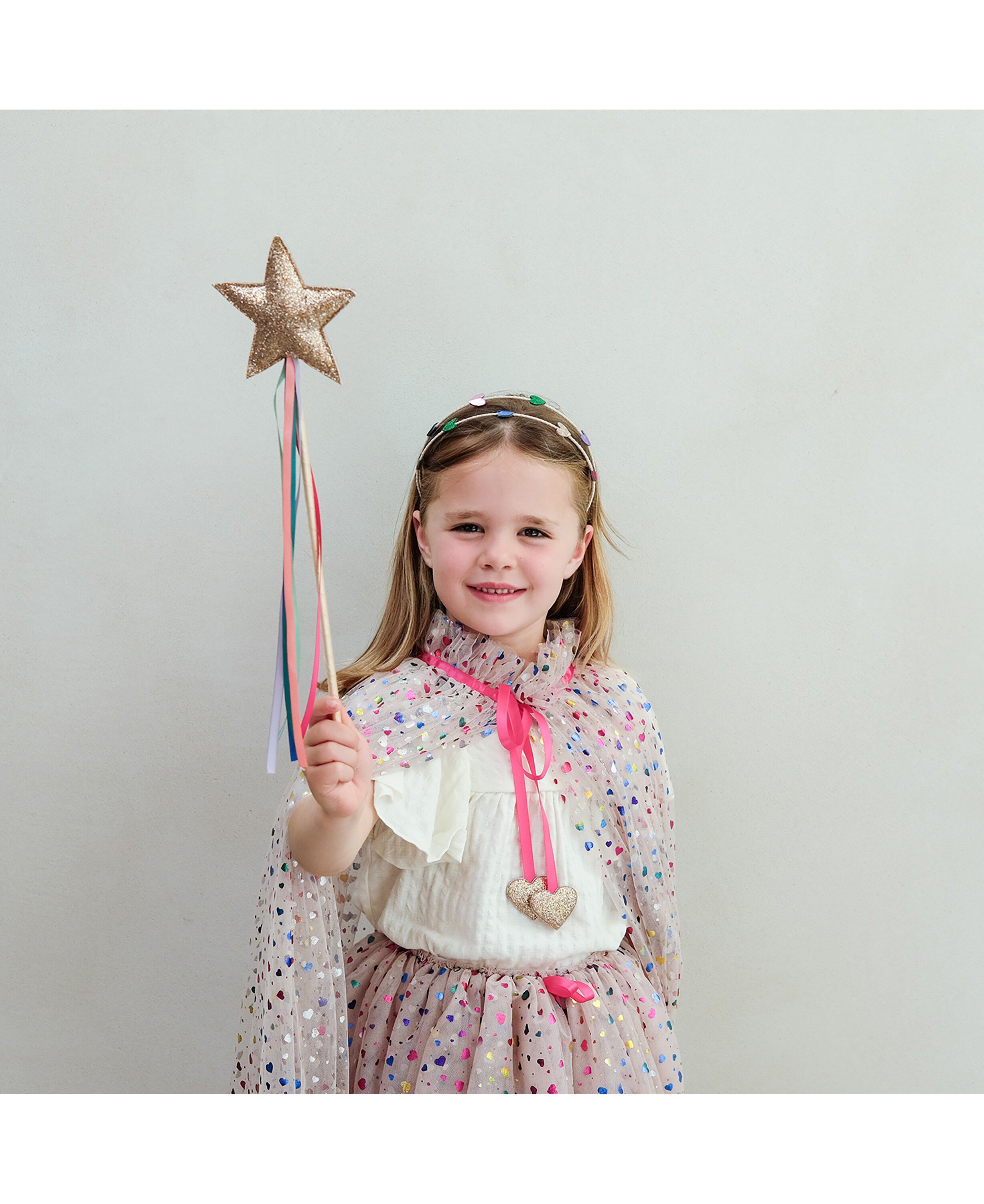 Mimi & Lula - Kappe - Beige Rainbow Hearts