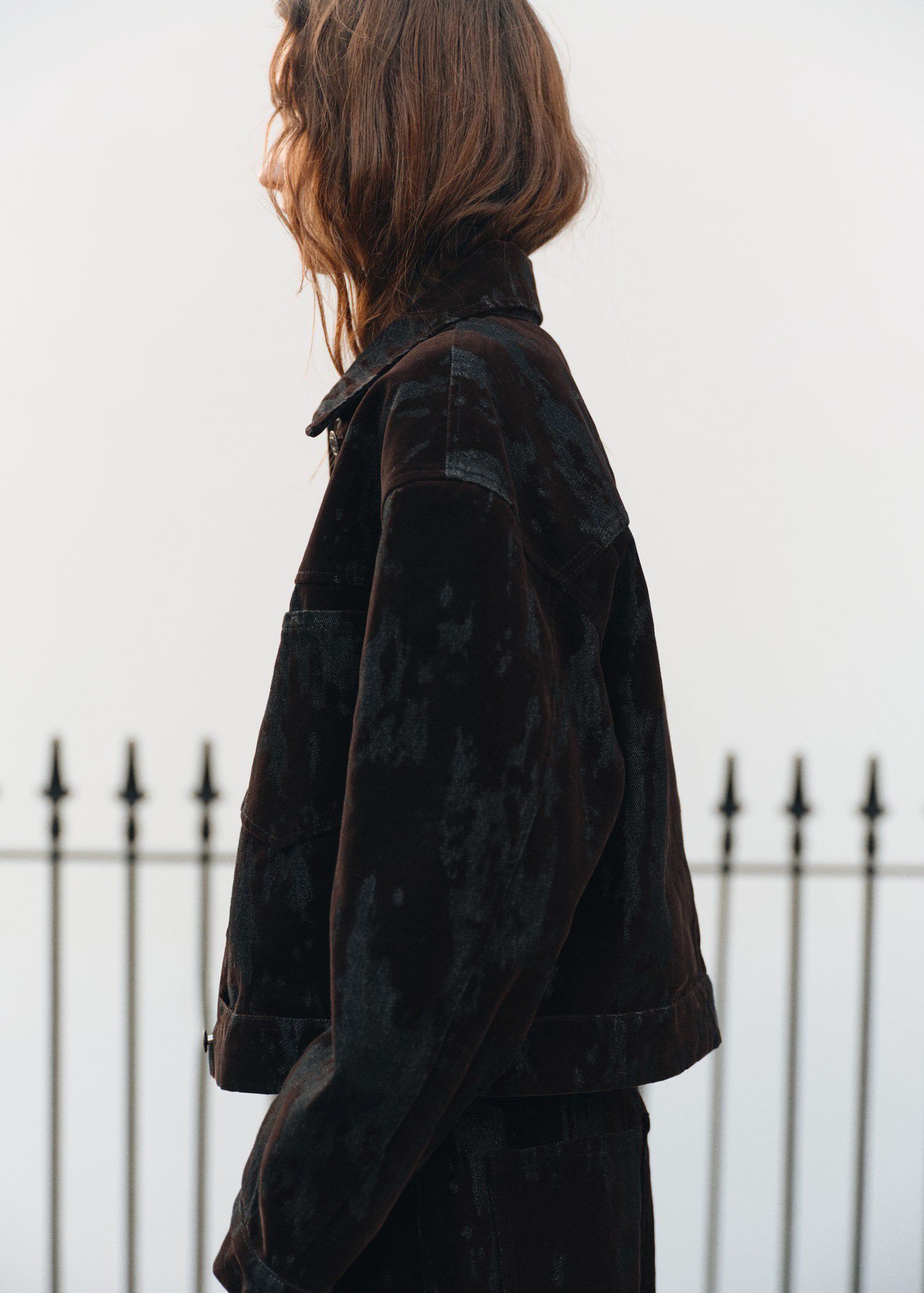 Devor&eacute; denim jacket