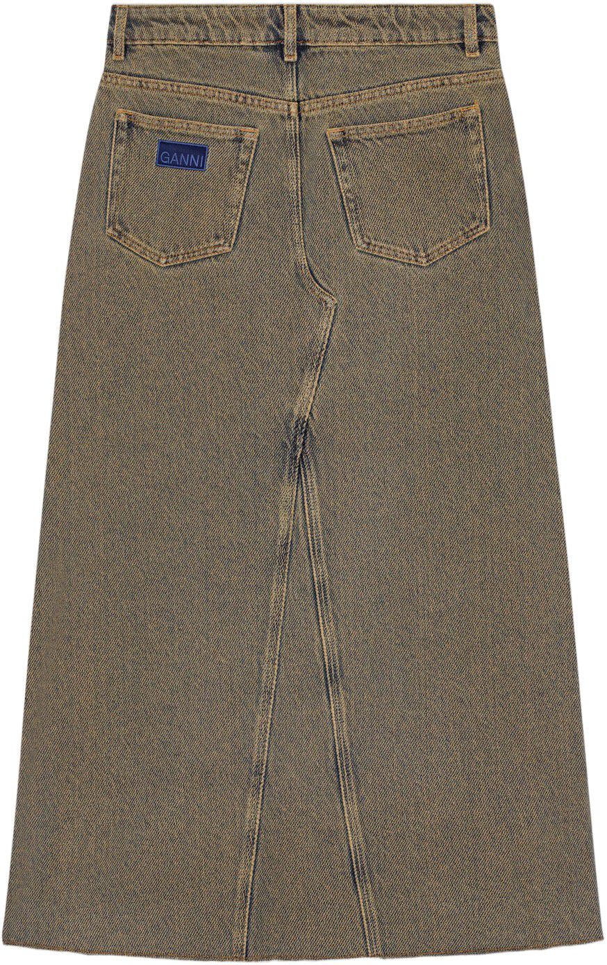 Overdyed Heavy Denim Maxi Skirt